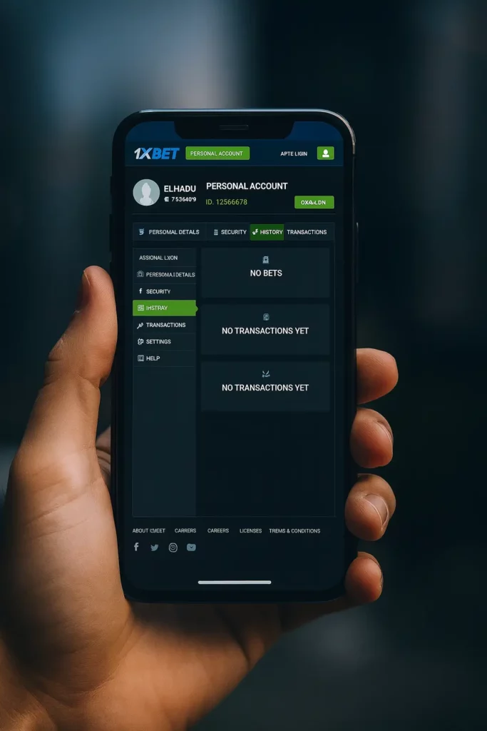Espace personnel 1xbet après login