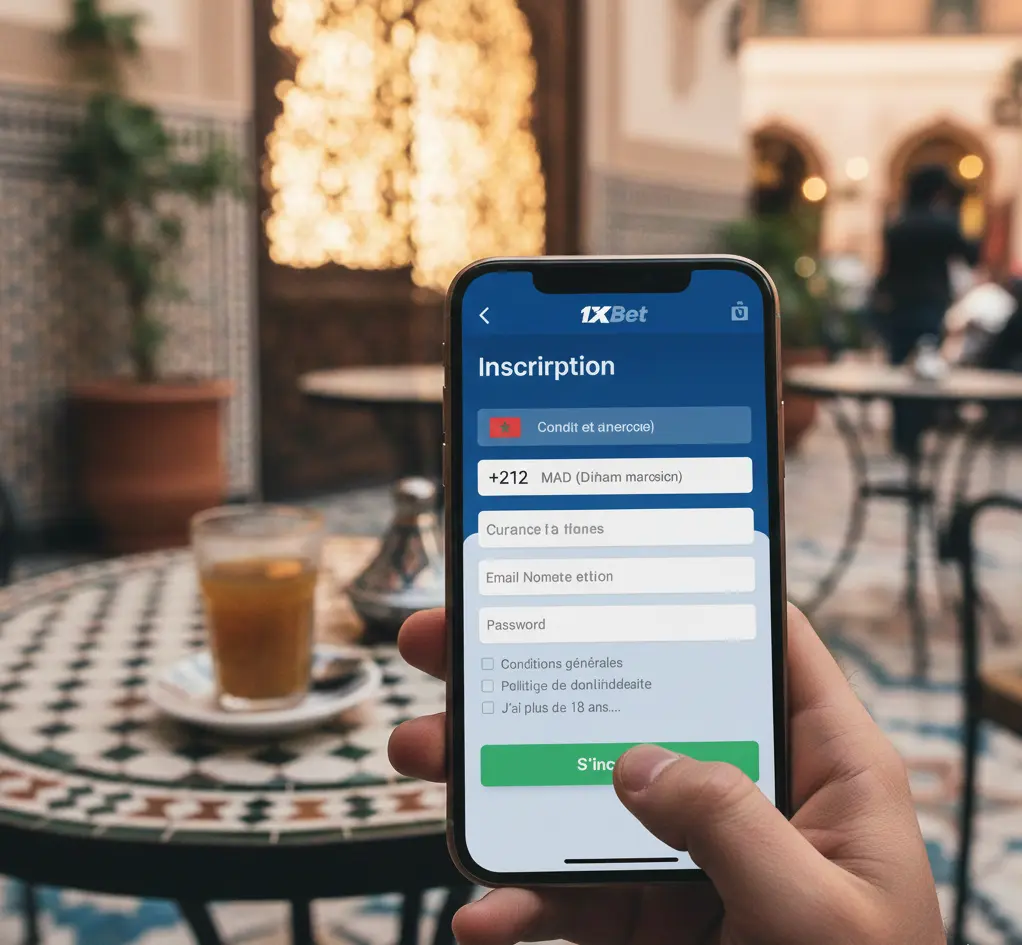 Inscription 1xbet sur iPhone au Maroc